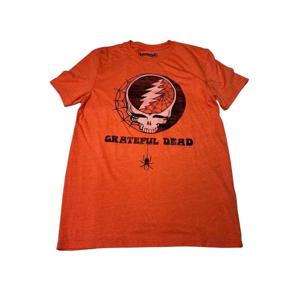 NWT Lucky Brand Grateful Dead Spider Web Steal Your Face Graphic Orange Mens S